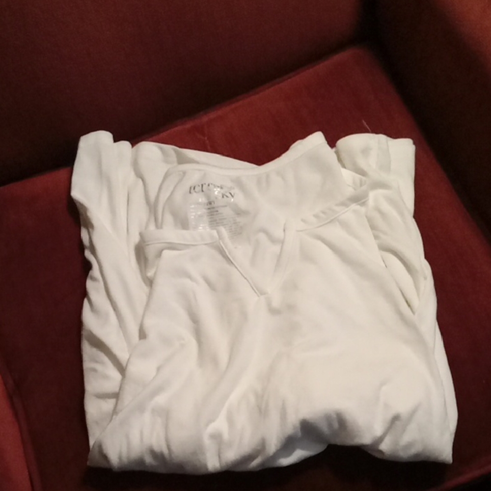 White Notch Neck Tee Shirt